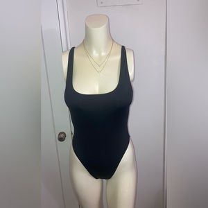 SKIMS Size XL Black Onyx Scoop Neck One Piece Swim Suit Bathing suit Women's